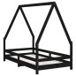 vidaXL Estructura de cama para niños madera de pino negro 80x160 cm vidaXL Estructura de cama para niños madera de pino negro 80x160 cm