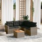 vidaXL Set de muebles de jardín 6 pzas y cojines ratán sintético gris