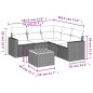 vidaXL Set de muebles de jardín 6 pzas y cojines ratán sintético gris