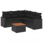 vidaXL Set de sofás de jardín 6 piezas y cojines ratán sintético negro vidaXL Set de sofás de jardín 6 piezas y cojines ratán sintético negro