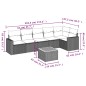 vidaXL Set de sofás de jardín 7 piezas con cojines ratán PE gris vidaXL Set de sofás de jardín 7 piezas con cojines ratán PE gris