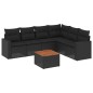 vidaXL Set de comedor de jardín 7 pzas y cojines ratán sintético negro vidaXL Set de comedor de jardín 7 pzas y cojines ratán sintético negro