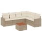 vidaXL Set sofás de jardín 7 piezas y cojines ratán sintético beige vidaXL Set sofás de jardín 7 piezas y cojines ratán sintético beige