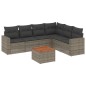 vidaXL Set de sofás de jardín 7 piezas con cojines ratán PE gris vidaXL Set de sofás de jardín 7 piezas con cojines ratán PE gris