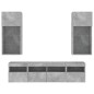 vidaXL Muebles TV pared con LED 5 pzas madera ingeniería gris hormigón