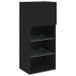 vidaXL Muebles de TV de pared con LED 5 pzas madera ingeniería negro