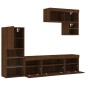 vidaXL Muebles TV pared con LED 6 pzas madera ingeniería marrón roble