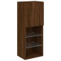 vidaXL Muebles TV pared con LED 6 pzas madera ingeniería marrón roble