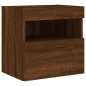 vidaXL Muebles TV pared con LED 6 pzas madera ingeniería marrón roble