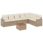 vidaXL Juego de sofás de jardín con cojines beige 8 pzas ratán PE vidaXL Juego de sofás de jardín con cojines beige 8 pzas ratán PE
