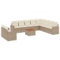 vidaXL Set de sofás de jardín 11pzas con cojines ratán sintético beige vidaXL Set de sofás de jardín 11pzas con cojines ratán sintético beige