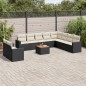 vidaXL Set de sofás de jardín 11 pzas y cojines ratán sintético negro vidaXL Set de sofás de jardín 11 pzas y cojines ratán sintético negro