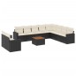 vidaXL Set de sofás de jardín 11 pzas y cojines ratán sintético negro vidaXL Set de sofás de jardín 11 pzas y cojines ratán sintético negro