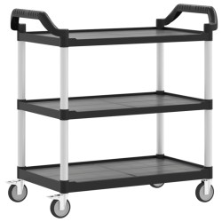 vidaXL Carrito de 3 niveles aluminio negro 99x50x96 cm