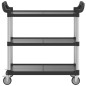 vidaXL Carrito de 3 niveles aluminio negro 99x50x96 cm vidaXL Carrito de 3 niveles aluminio negro 99x50x96 cm