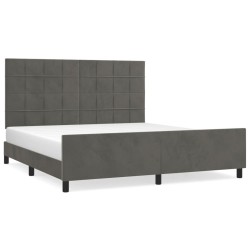 vidaXL Estructura cama con cabecero terciopelo gris oscuro 160x200 cm