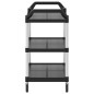 vidaXL Carrito de 3 niveles aluminio negro 99x50x96 cm vidaXL Carrito de 3 niveles aluminio negro 99x50x96 cm