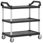 vidaXL Carrito de 3 niveles aluminio negro 99x50x96 cm vidaXL Carrito de 3 niveles aluminio negro 99x50x96 cm