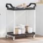 vidaXL Carrito de 2 niveles aluminio negro 81x41x92 cm