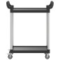 vidaXL Carrito de 2 niveles aluminio negro 81x41x92 cm