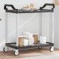 vidaXL Carrito de 2 niveles aluminio negro 99x50x97 cm vidaXL Carrito de 2 niveles aluminio negro 99x50x97 cm