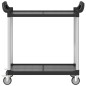 vidaXL Carrito de 2 niveles aluminio negro 99x50x97 cm vidaXL Carrito de 2 niveles aluminio negro 99x50x97 cm