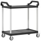 vidaXL Carrito de 2 niveles aluminio negro 99x50x97 cm vidaXL Carrito de 2 niveles aluminio negro 99x50x97 cm