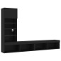 vidaXL Muebles de TV de pared con LED 4 pzas madera ingeniería negro