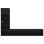 vidaXL Muebles de TV de pared con LED 4 pzas madera ingeniería negro