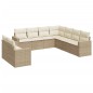 vidaXL Set de sofás de jardín 9 pzas con cojines ratán sintético beige vidaXL Set de sofás de jardín 9 pzas con cojines ratán sintético beige