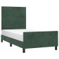 vidaXL Estructura cama con cabecero terciopelo verde oscuro 80x200 cm vidaXL Estructura cama con cabecero terciopelo verde oscuro 80x200 cm