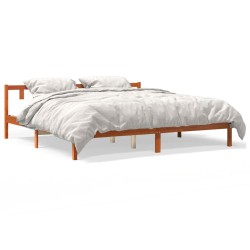 vidaXL Estructura de cama madera maciza pino marrón cera 120x200 cm