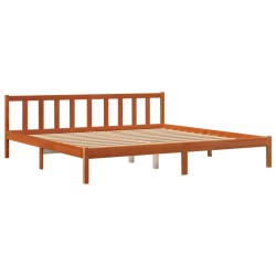 vidaXL Estructura de cama madera maciza pino marrón cera 120x200 cm