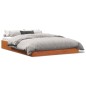 vidaXL Estructura de cama madera maciza pino marrón cera 140x190 cm