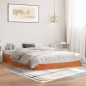 vidaXL Estructura de cama madera maciza pino marrón cera 140x190 cm