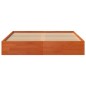 vidaXL Estructura de cama madera maciza pino marrón cera 140x190 cm