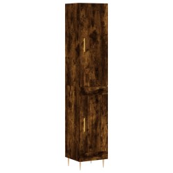 vidaXL Aparador de madera contrachapada roble ahumado 34,5x34x180 cm