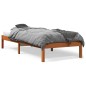 vidaXL Estructura de cama madera maciza pino marrón cera 100x200 cm