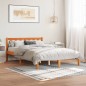 vidaXL Estructura de cama madera maciza pino marrón cera 140x190 cm