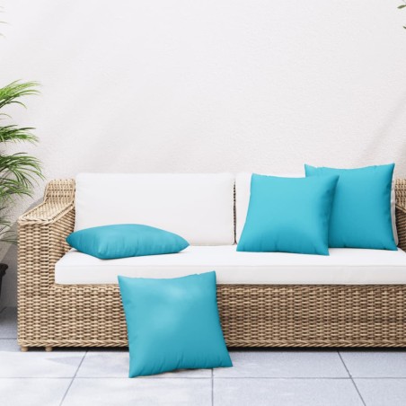 vidaXL Cojines decorativos 4 uds tela turquesa 60x60 cm