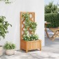 vidaXL Jardinera con enrejado de madera maciza de abeto marrón vidaXL Jardinera con enrejado de madera maciza de abeto marrón
