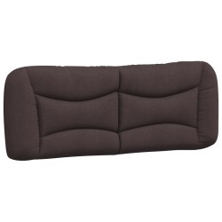 vidaXL Cabecero de cama acolchado tela marrón oscuro 140 cm