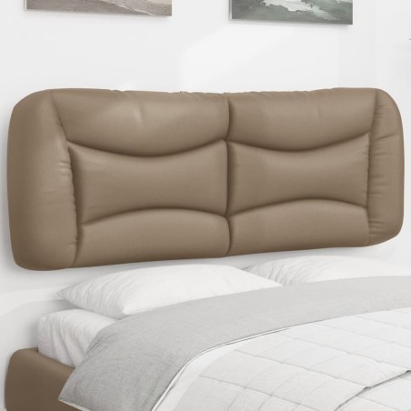 vidaXL Cabecero de cama acolchado cuero sintético capuchino 140 cm