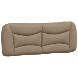 vidaXL Cabecero de cama acolchado cuero sintético capuchino 140 cm