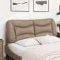 vidaXL Cabecero de cama acolchado cuero sintético capuchino 140 cm