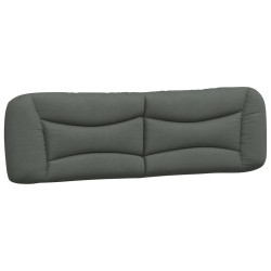 vidaXL Cabecero de cama acolchado tela gris oscuro 180 cm