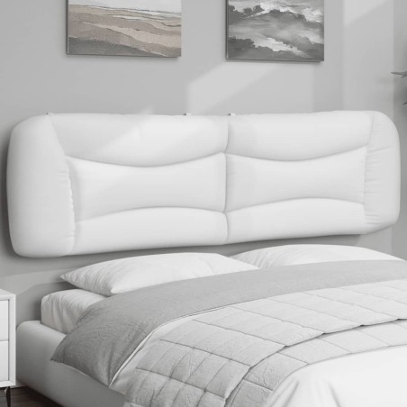 vidaXL Cabecero de cama acolchado cuero sintético blanco 180 cm