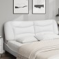 vidaXL Cabecero de cama acolchado cuero sintético blanco 180 cm vidaXL Cabecero de cama acolchado cuero sintético blanco 180 cm