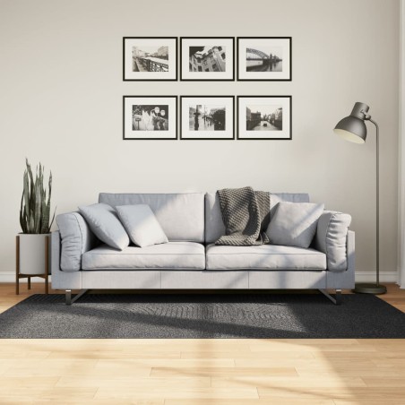 vidaXL Alfombra pelo corto look escandinavo IZA antracita 100x200 cm