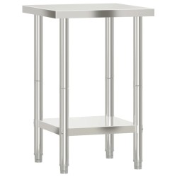 vidaXL Mesa de trabajo de cocina acero inoxidable 55x55x85 cm